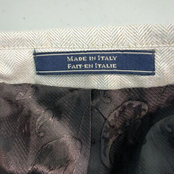 ARNOLD BRANT Mens 100% Bamboo Herringbone Blazer 42 r suit jacket coat - Picture 8 of 8